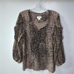 Anthropologie Black and Brown Blouse